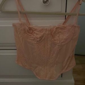 Modern love corset top in light pink lace cami tank size large